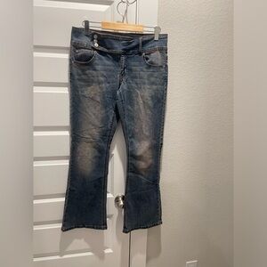 Vintage Y2K Flare Jeans Size 13 34’’ Low Rise Stretch No Back Pockets